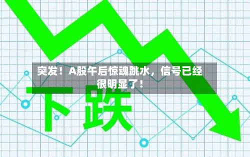 突发！A股午后惊魂跳水，信号已经很明显了！-第2张图片