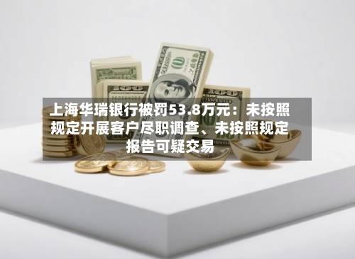上海华瑞银行被罚53.8万元：未按照规定开展客户尽职调查、未按照规定报告可疑交易