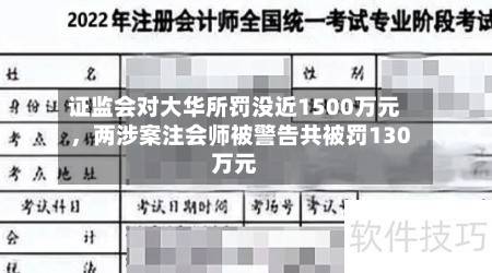 证监会对大华所罚没近1500万元，两涉案注会师被警告共被罚130万元-第3张图片