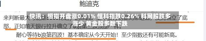 快讯：恒指开盘涨0.01% 恒科指跌0.26% 科网股跌多涨少 黄金股多数下跌-第2张图片