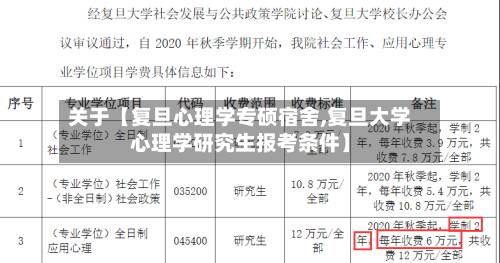关于【复旦心理学专硕宿舍,复旦大学心理学研究生报考条件】-第2张图片