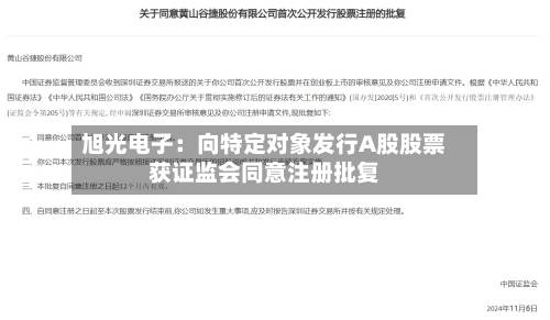 旭光电子：向特定对象发行A股股票获证监会同意注册批复-第2张图片