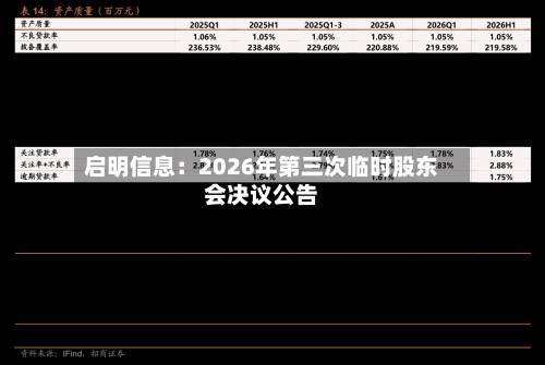 启明信息：2026年第三次临时股东会决议公告